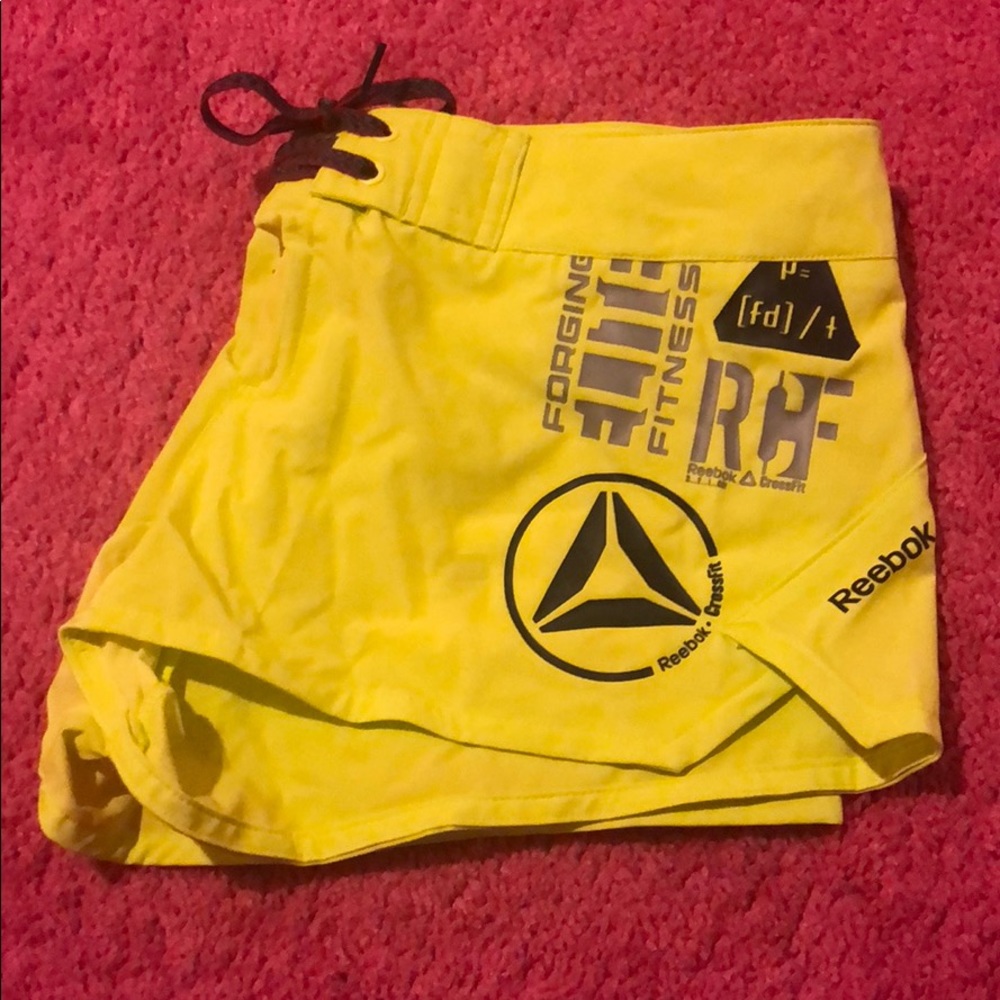Reebok Neon Yellow Athletic Shorts - Picture 2 of 4